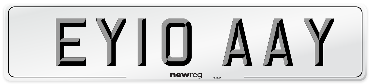 EY10 AAY Number Plate from New Reg